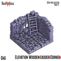 Elevation Wooden Ladder Corner