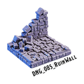 Ruin Wall – Dungeon 3D-printet terræn (DNG_085)