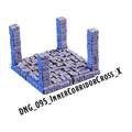 Inner Corridor Cross X – Dungeon 3D-printet terræn (DNG_095)