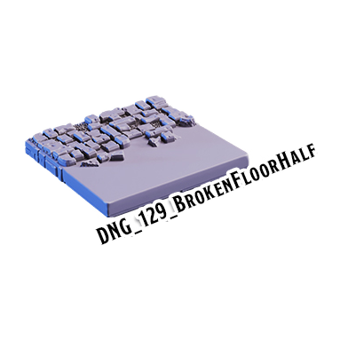 Broken Floor Half – Dungeon 3D-printet terræn (DNG_129)