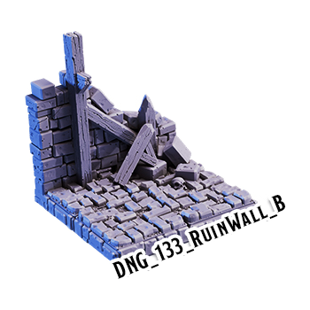 Ruin Wall B – Dungeon 3D-printet terræn (DNG_133)