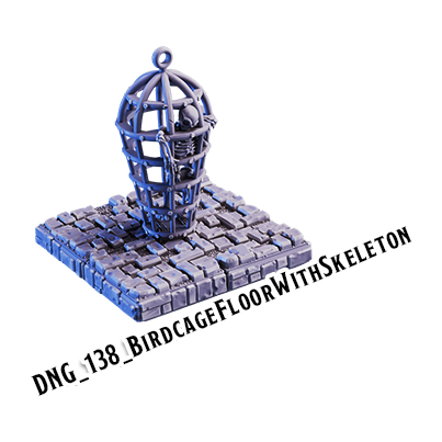 Birdcage Floor With Skeleton – Dungeon 3D-printet terræn (DNG_138)