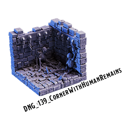 Corner With Human Remains – Dungeon 3D-printet terræn (DNG_139)