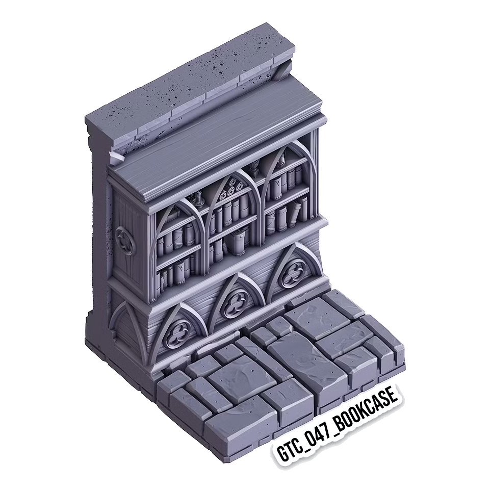 Bookcase – Gothic 3D-printet terræn (GTC_047)