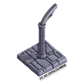 Central Column End – Gothic 3D-printet terræn (GTC_059)