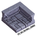 Half Wall Corner – Gothic 3D-printet terræn (GTC_063)