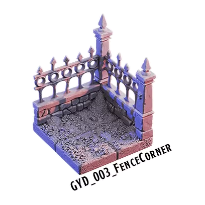 Fence Corner – Graveyard 3D-printet terræn (GYD_003)