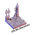 Broken Fence – Graveyard 3D-printet terræn (GYD_004)