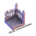 Candle Fence Corner – Graveyard 3D-printet terræn (GYD_007)