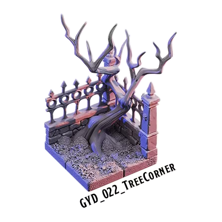Tree Corner – Graveyard 3D-printet terræn (GYD_022)