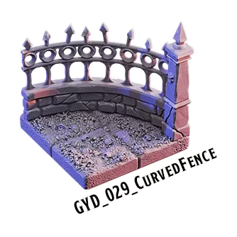 Curved Fence – Graveyard 3D-printet terræn (GYD_029)
