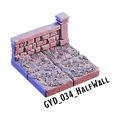 Half Wall – Graveyard 3D-printet terræn (GYD_034)