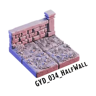 Half Wall – Graveyard 3D-printet terræn (GYD_034)