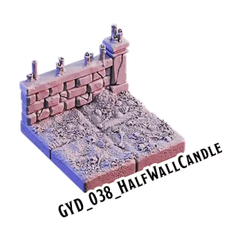 Half Wall Candle – Graveyard 3D-printet terræn (GYD_038)
