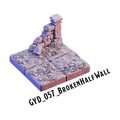 Broken Half Wall – Graveyard 3D-printet terræn (GYD_057)