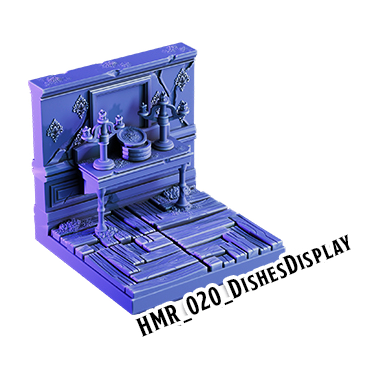 Dishes Display – Haunted Manor 3D-printet terræn (HMR_020)