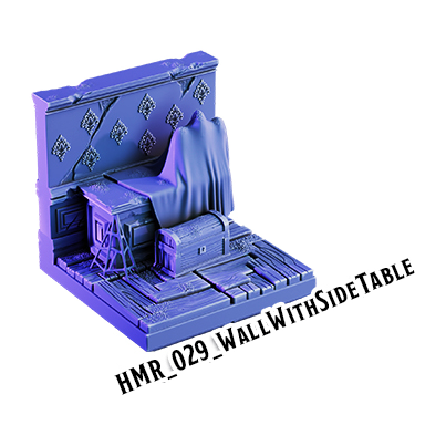 Wall With Side Table – Haunted Manor 3D-printet terræn (HMR_029)