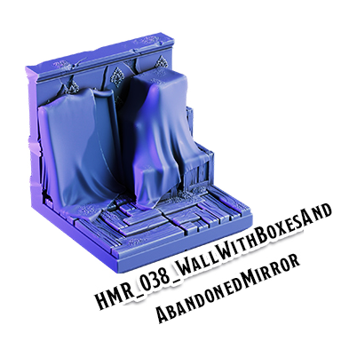 Wall With Boxes And Abandoned Mirror – Haunted Manor 3D-printet terræn (HMR_038)