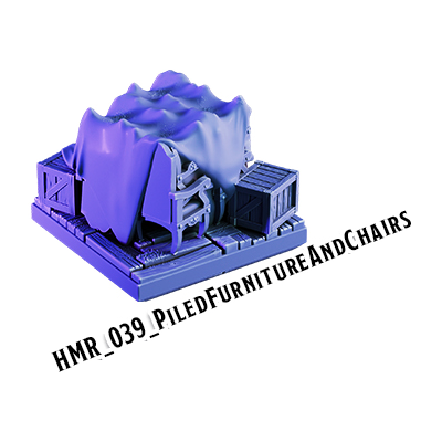Piled Furniture And Chairs – Haunted Manor 3D-printet terræn (HMR_039)