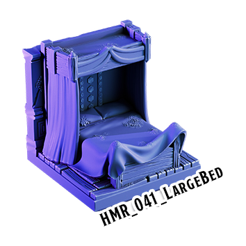 Large Bed – Haunted Manor 3D-printet terræn (HMR_041)