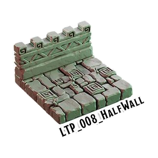 Half Wall – Lost Temple 3D-printet terræn (LTP_008)