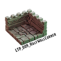 Half Wall Corner – Lost Temple 3D-printet terræn (LTP_009)