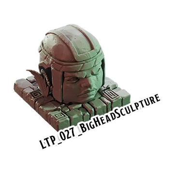 Big Head Sculpture – Lost Temple 3D-printet terræn (LTP_027)