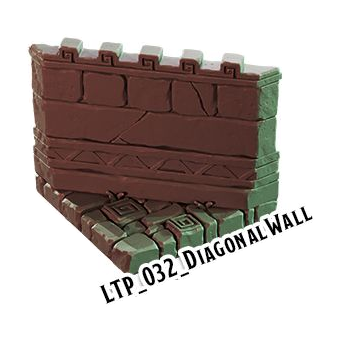 Diagonal Wall – Lost Temple 3D-printet terræn (LTP_032)