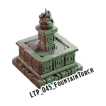 Fountain Torch – Lost Temple 3D-printet terræn (LTP_045)