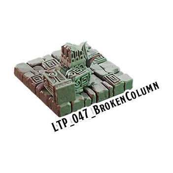 Broken Column B – Lost Temple 3D-printet terræn (LTP_047)