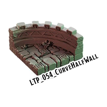 Curve Half Wall – Lost Temple 3D-printet terræn (LTP_054)