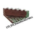 Diagonal Half Wall – Lost Temple 3D-printet terræn (LTP_055)