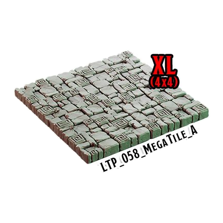 Mega Tile A – Lost Temple 3D-printet terræn (LTP_058)