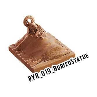 Buried Statue – Pyramid 3D-printet terræn (PYR_019)