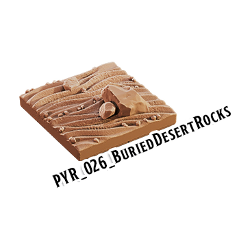 Buried Desert Rocks – Pyramid 3D-printet terræn (PYR_026)
