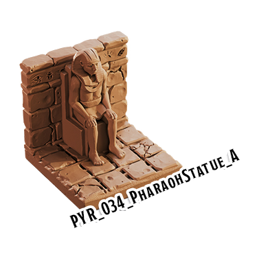 Pharaoh Statue A – Pyramid 3D-printet terræn (PYR_034)