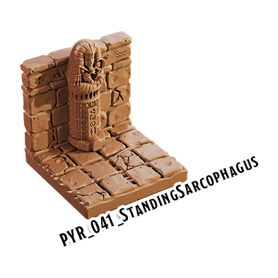 Standing Sarcophagus – Pyramid 3D-printet terræn (PYR_041)