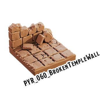 Broken Temple Wall – Pyramid 3D-printet terræn (PYR_060)