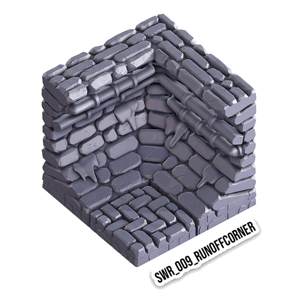 Runoff Corner – Sewers 3D-printet terræn (SWR_009)