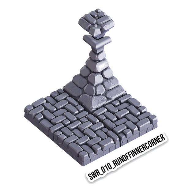 Runoff Inner Corner – Sewers 3D-printet terræn (SWR_010)