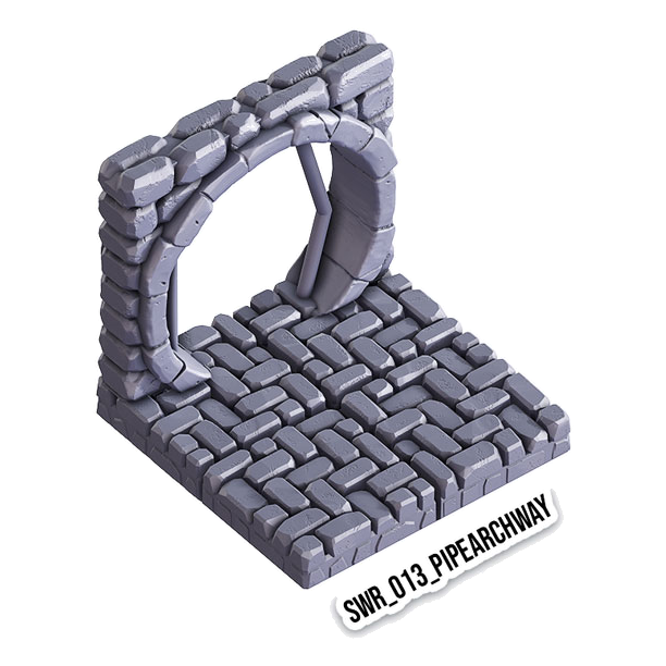 Pipe Archway – Sewers 3D-printet terræn (SWR_013)