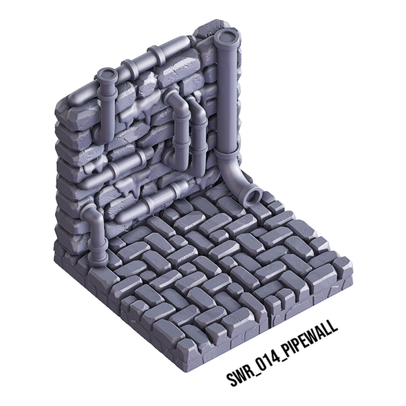 Pipe Wall – Sewers 3D-printet terræn (SWR_014)