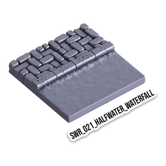 Half Water Waterfall – Sewers 3D-printet terræn (SWR_021)