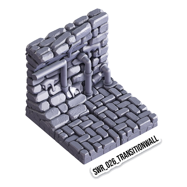 Transition Wall – Sewers 3D-printet terræn (SWR_026)