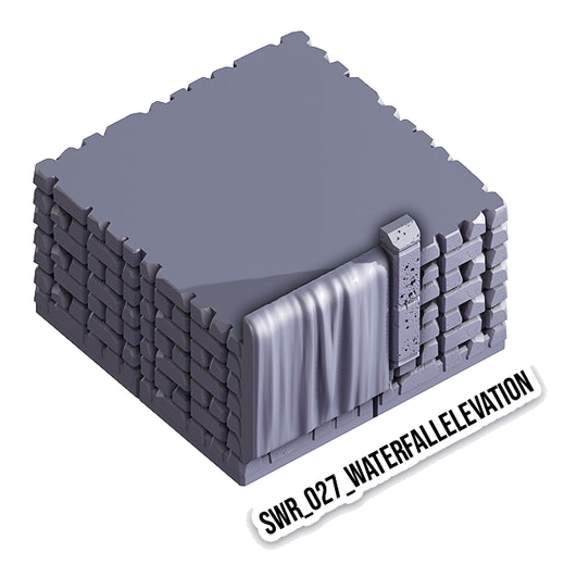 Waterfall Elevation – Sewers 3D-printet terræn (SWR_027)