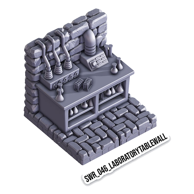 Laboratory Table Wall – Sewers 3D-printet terræn (SWR_046)