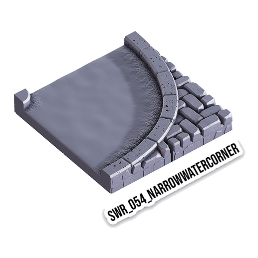 Narrow Water Corner – Sewers 3D-printet terræn (SWR_054)