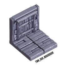 Wood Door – Medieval Town 3D-printet terræn (TWN_008)