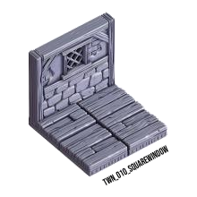 Square Window – Medieval Town 3D-printet terræn (TWN_010)