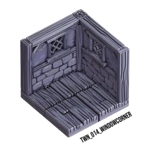 Window Corner – Medieval Town 3D-printet terræn (TWN_014)